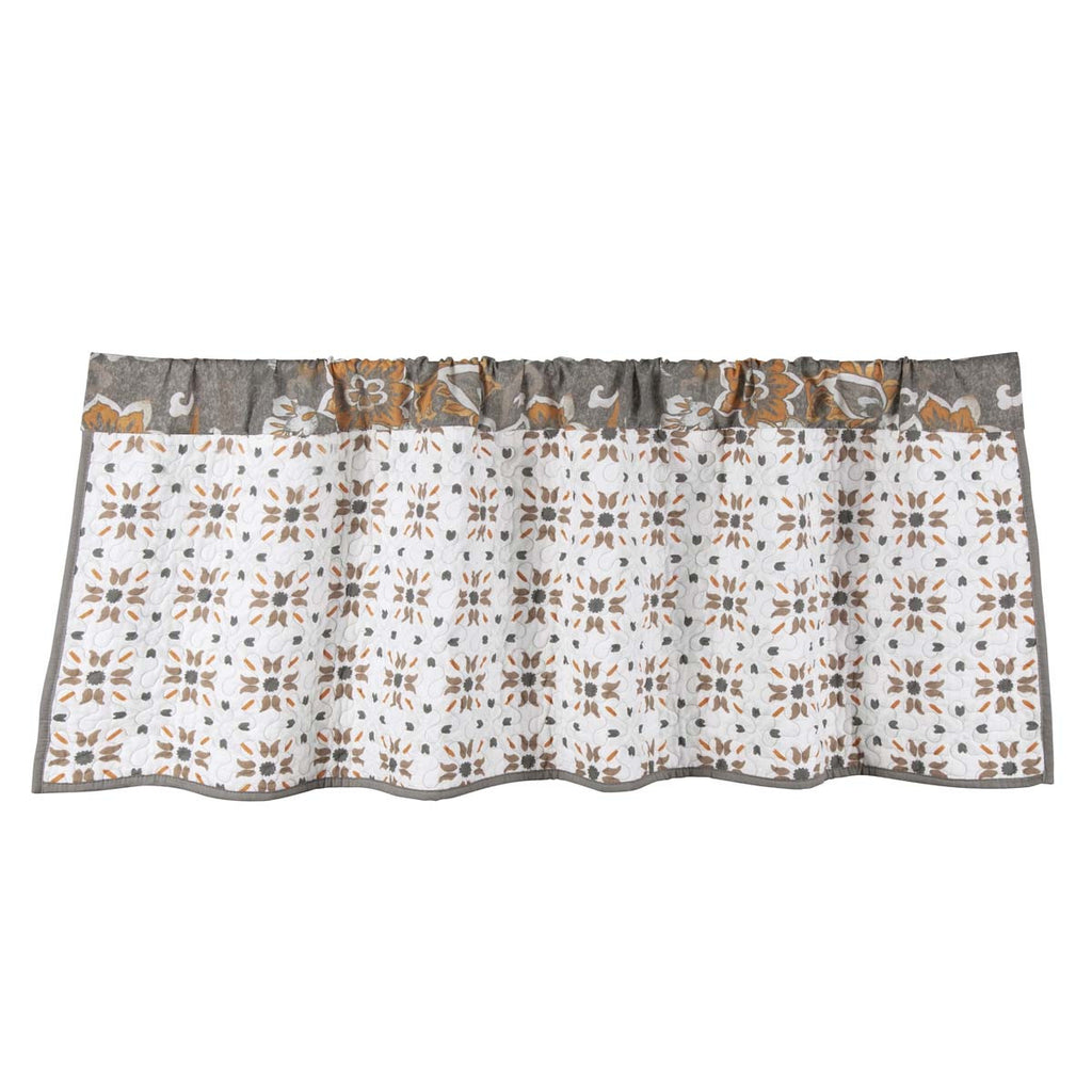 Floral Paisley Gray Reversible Valance - OVERSTOCK