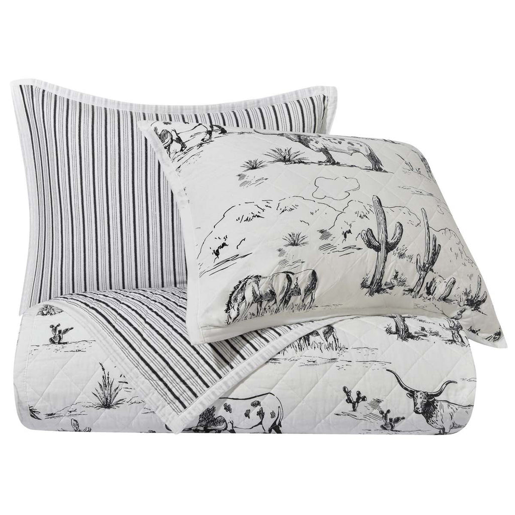 Rustic Ranch Reversible Quilt Bed Set - King