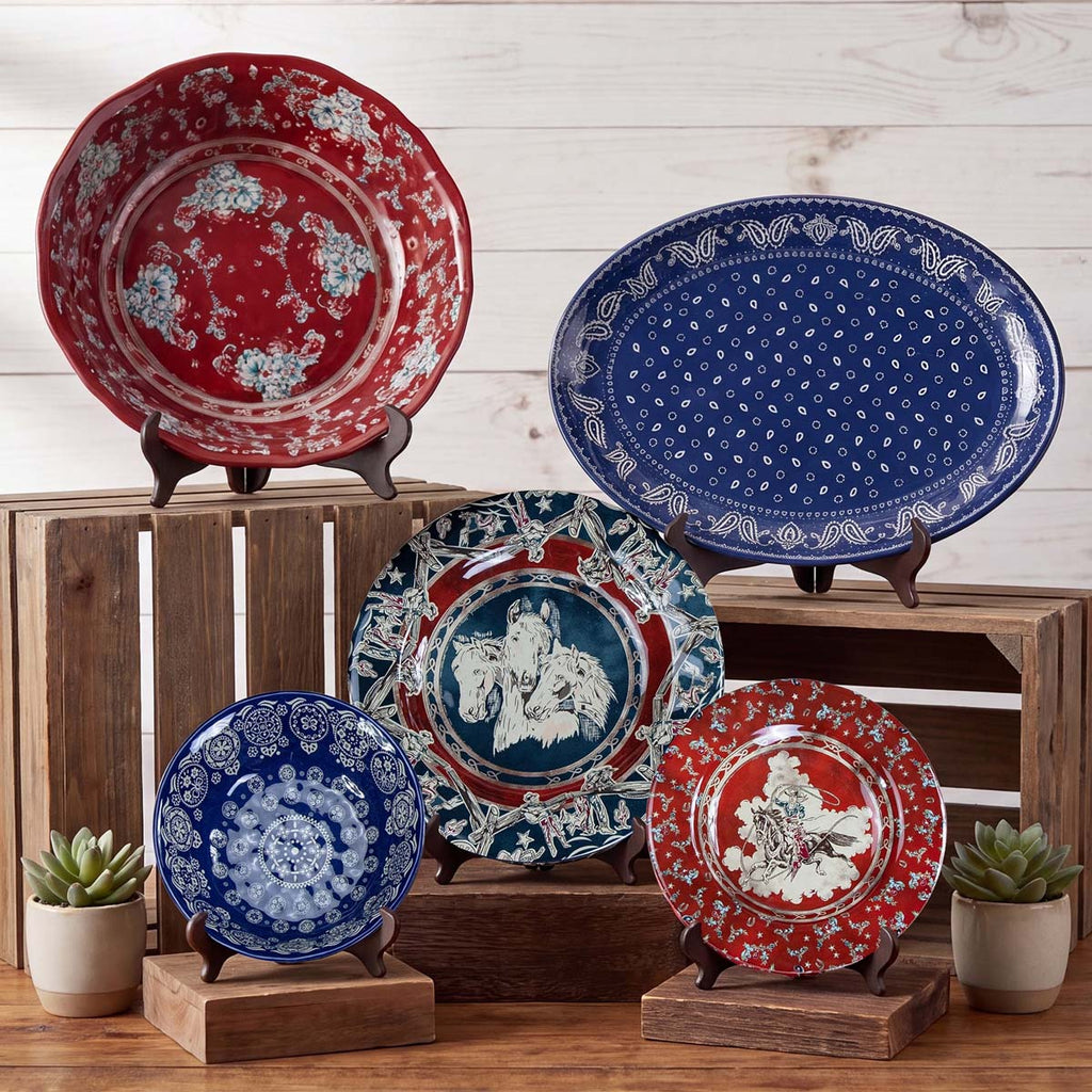 Patchwork Bandana Lasso Salad Plates - Set of 4