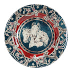 Patchwork Bandana Blue Horse Dinner Plates - Set of 4