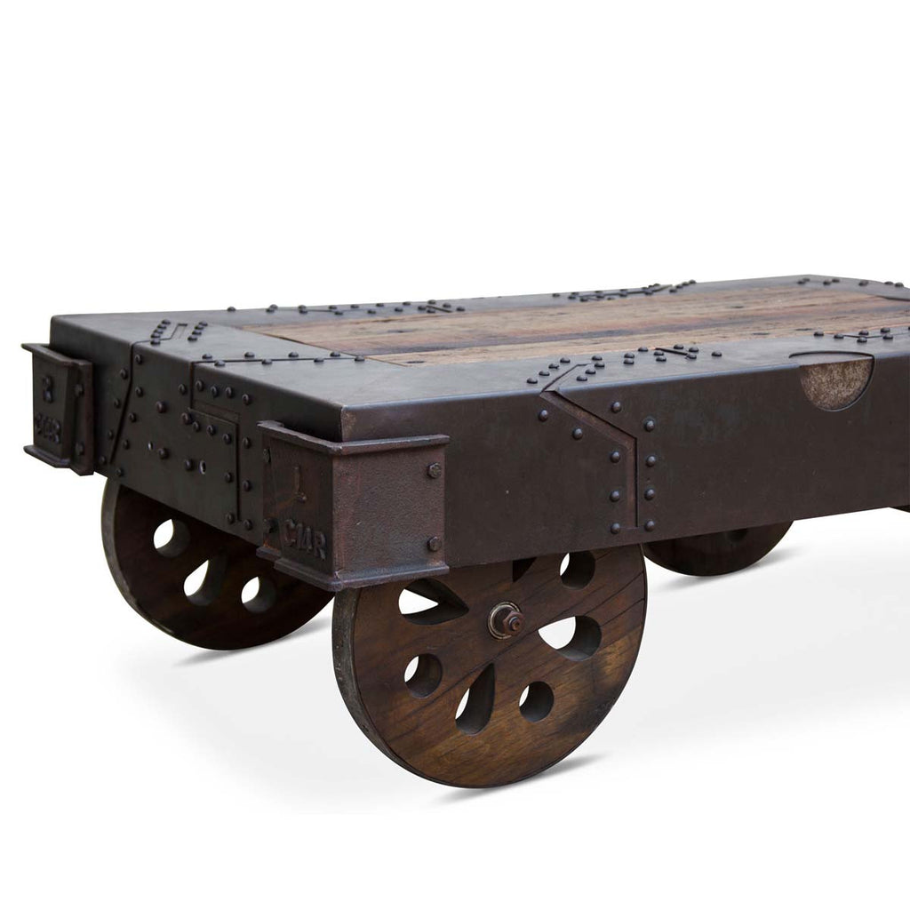 Industrial Chic Rolling Coffee Table