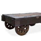 Industrial Chic Rolling Coffee Table