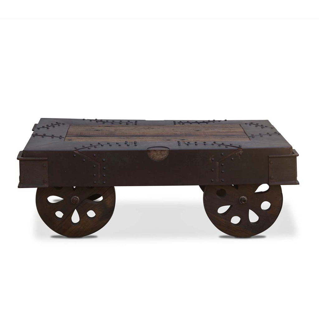 Industrial Chic Rolling Coffee Table