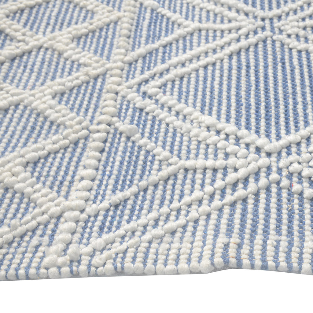 Blue Interlaced Diamonds Rug - 9 x 13