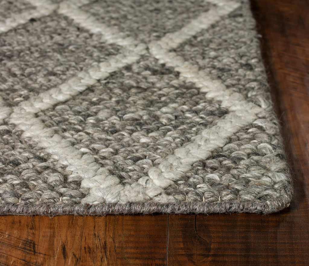 Dark Gray Geo Trail Rug - 8 x 10