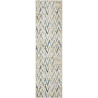 Ivory & Blue Chevron Rug - 5 x 8