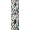 Blue & Gray Geometric Rug - 3 x 5