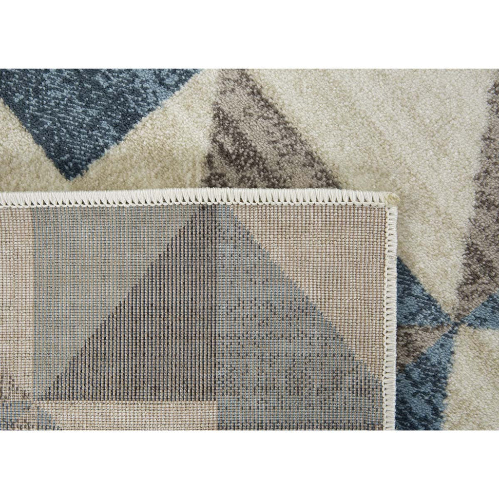 Blue & Gray Geometric Rug - 8 x 11