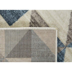Blue & Gray Geometric Rug - 8 x 11