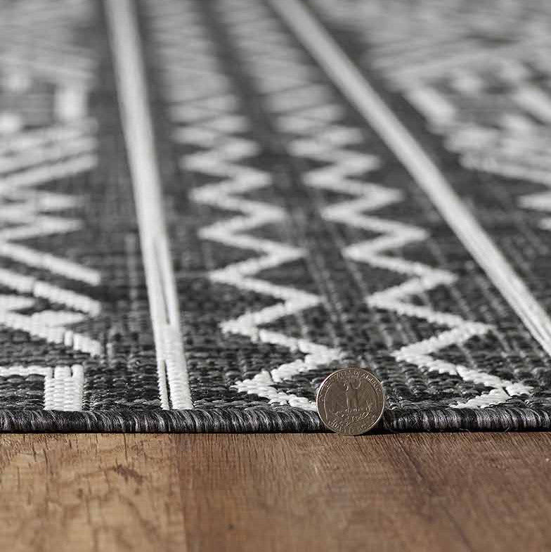 Chandler Black Indoor/Outdoor Rug - 5 x 8