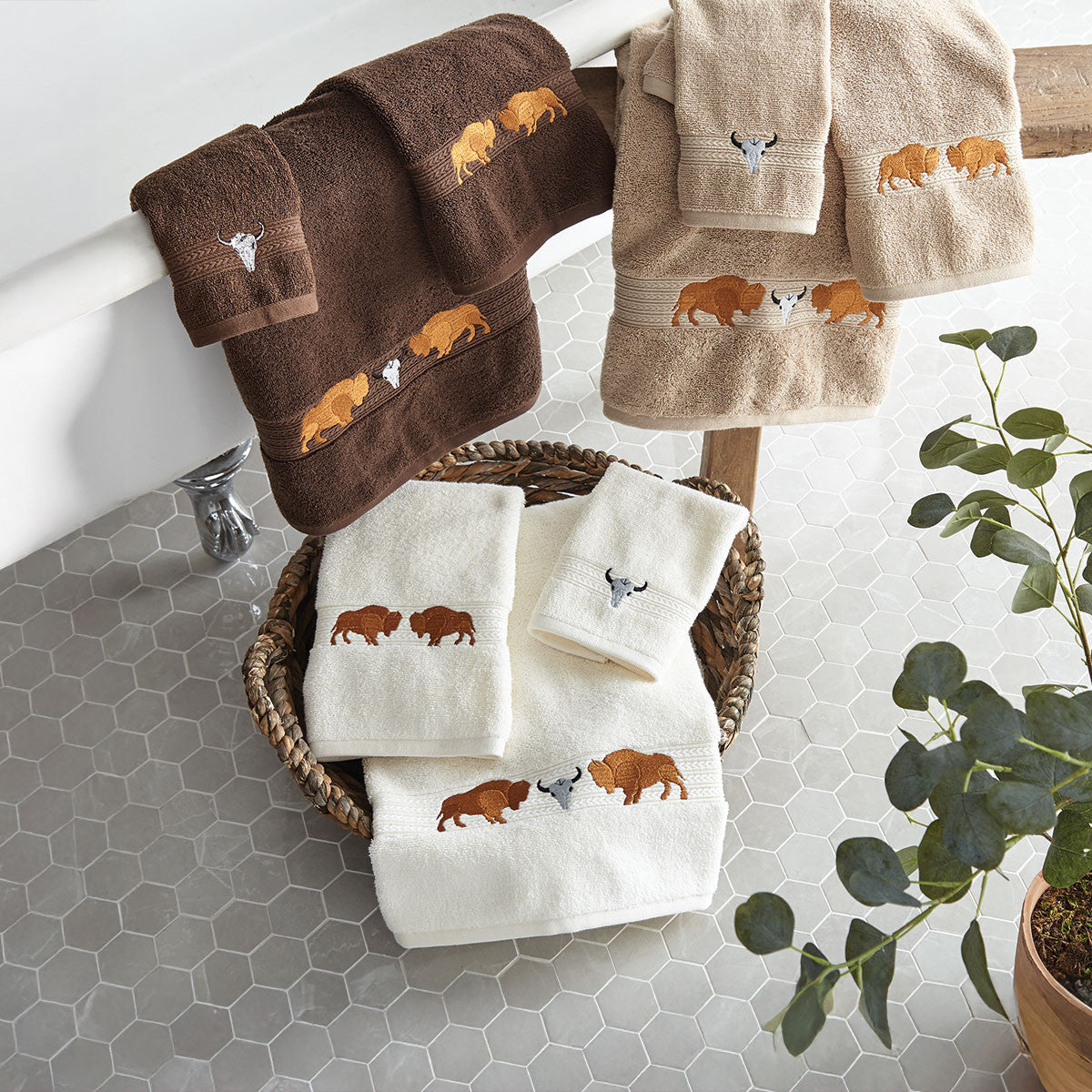 Buffalo Ridge Ivory Bath Towel - CLEARANCE