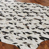 Cowhide Mosaic Chevron Rug - White/Black - 9 x 13