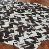 Cowhide Chevron Mosaic Rug - Black - 7 x 10