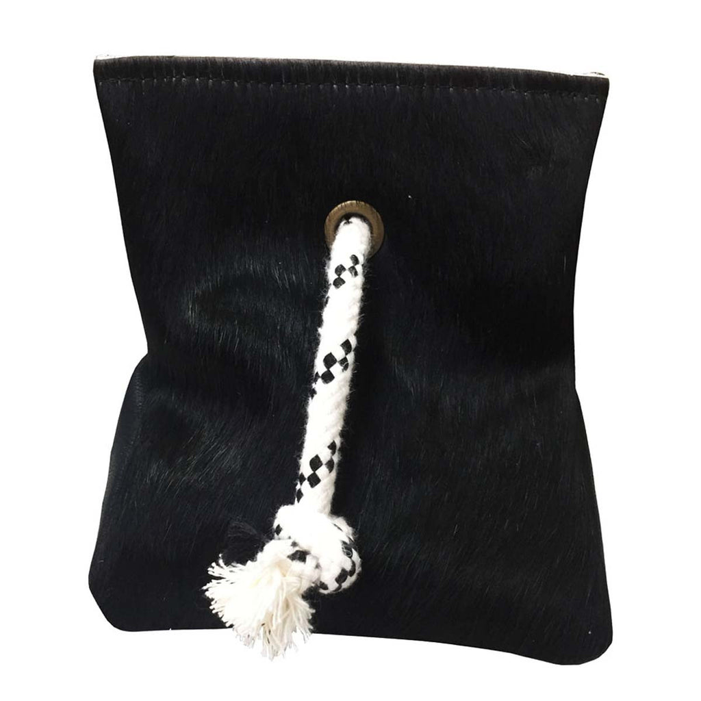 Cowhide Black Door Wedge