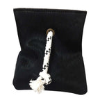 Cowhide Black Door Wedge