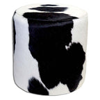 Holstein Cowhide Round Pouf