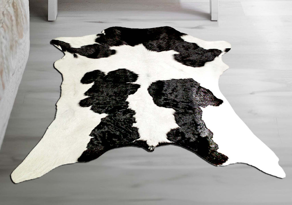 Black & White Friesian Calfskin Rug