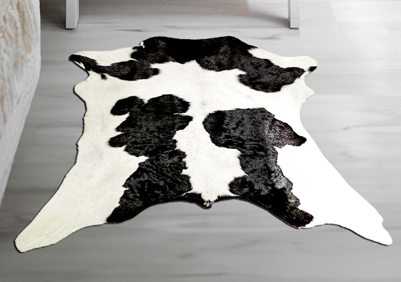 Black & White Friesian Calfskin Rug