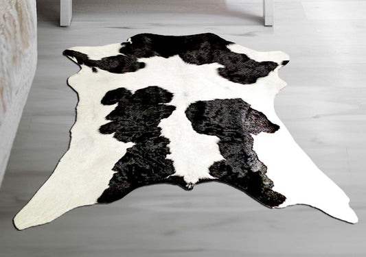 Black & White Friesian Calfskin Rug
