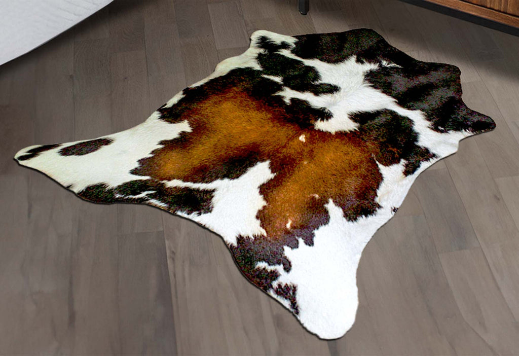Tri-Tone Black Calfskin Rug