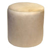 Light Sand Cowhide Round Pouf