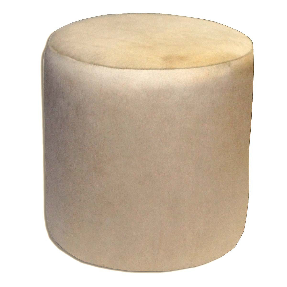Light Sand Cowhide Round Pouf