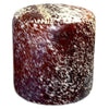 Flecked Cowhide Round Pouf