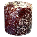 Flecked Cowhide Round Pouf