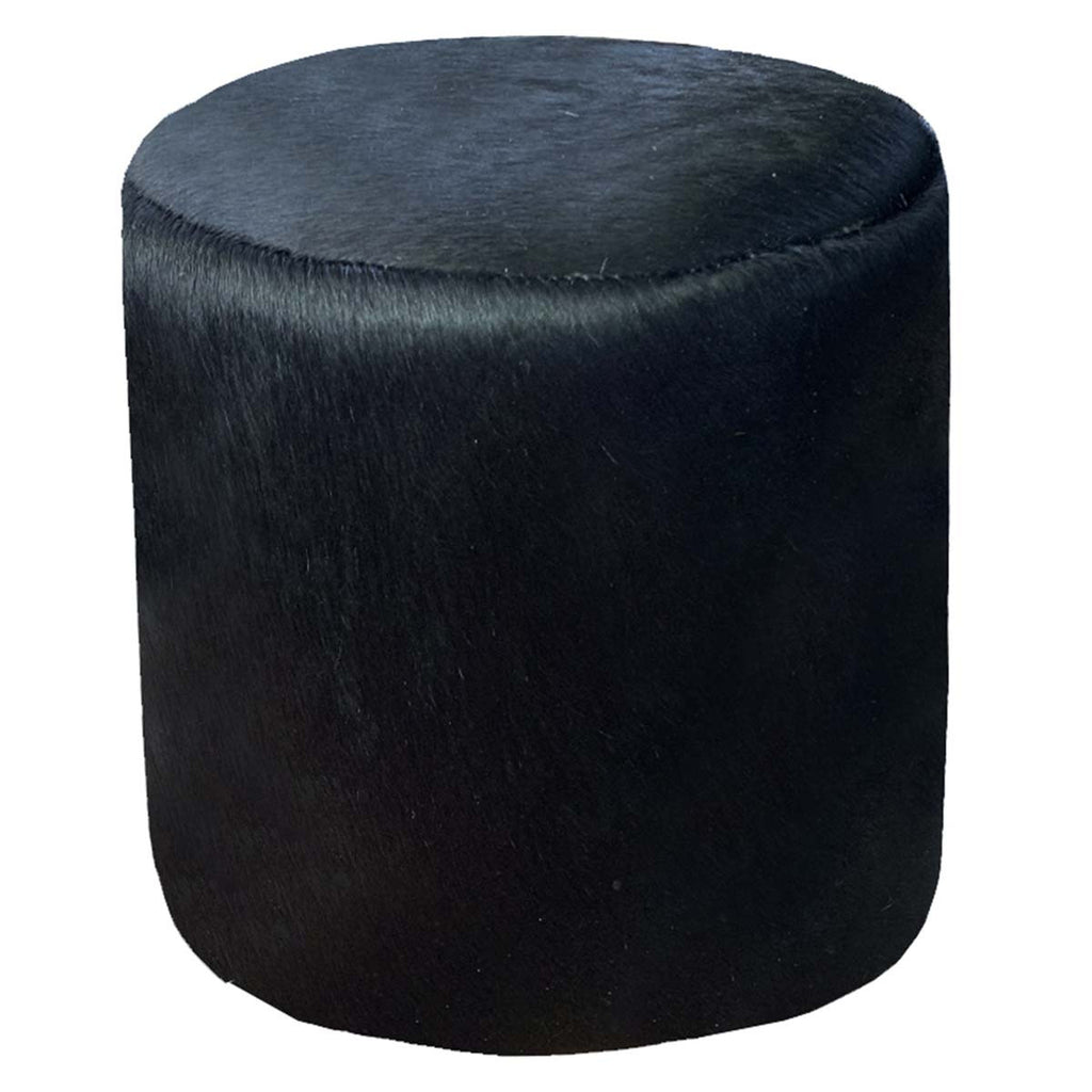 Angus Cowhide Round Pouf