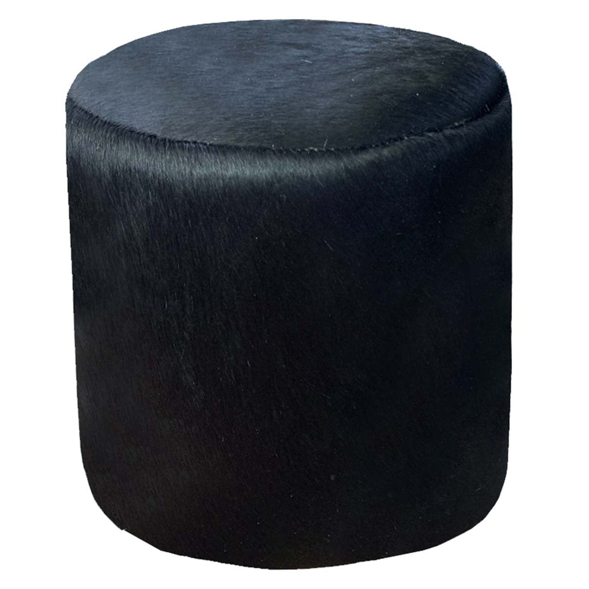 Angus Cowhide Round Pouf