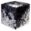 Salt & Pepper Cowhide Square Pouf