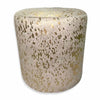 Gold Splashed Cowhide Round Pouf