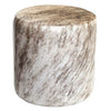 Light Brindle Cowhide Round Pouf