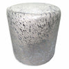 Silver Splashed Cowhide Round Pouf