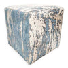 Confetti Gray Cowhide Square Pouf
