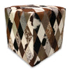 Mosaic Cowhide Square Pouf