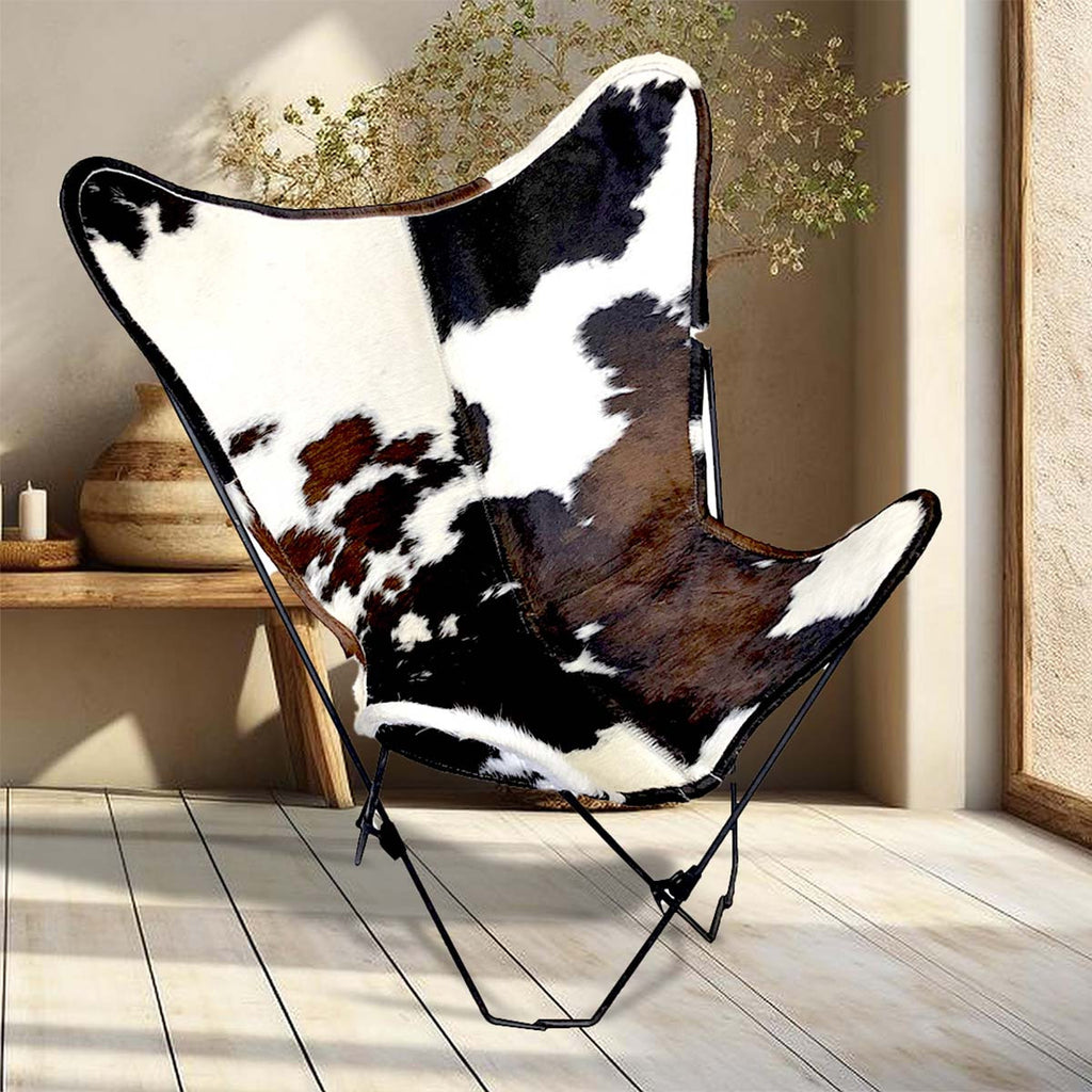 Tricolor Cowhide Sling Chair