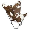 Brown & White Cowhide Sling Chair