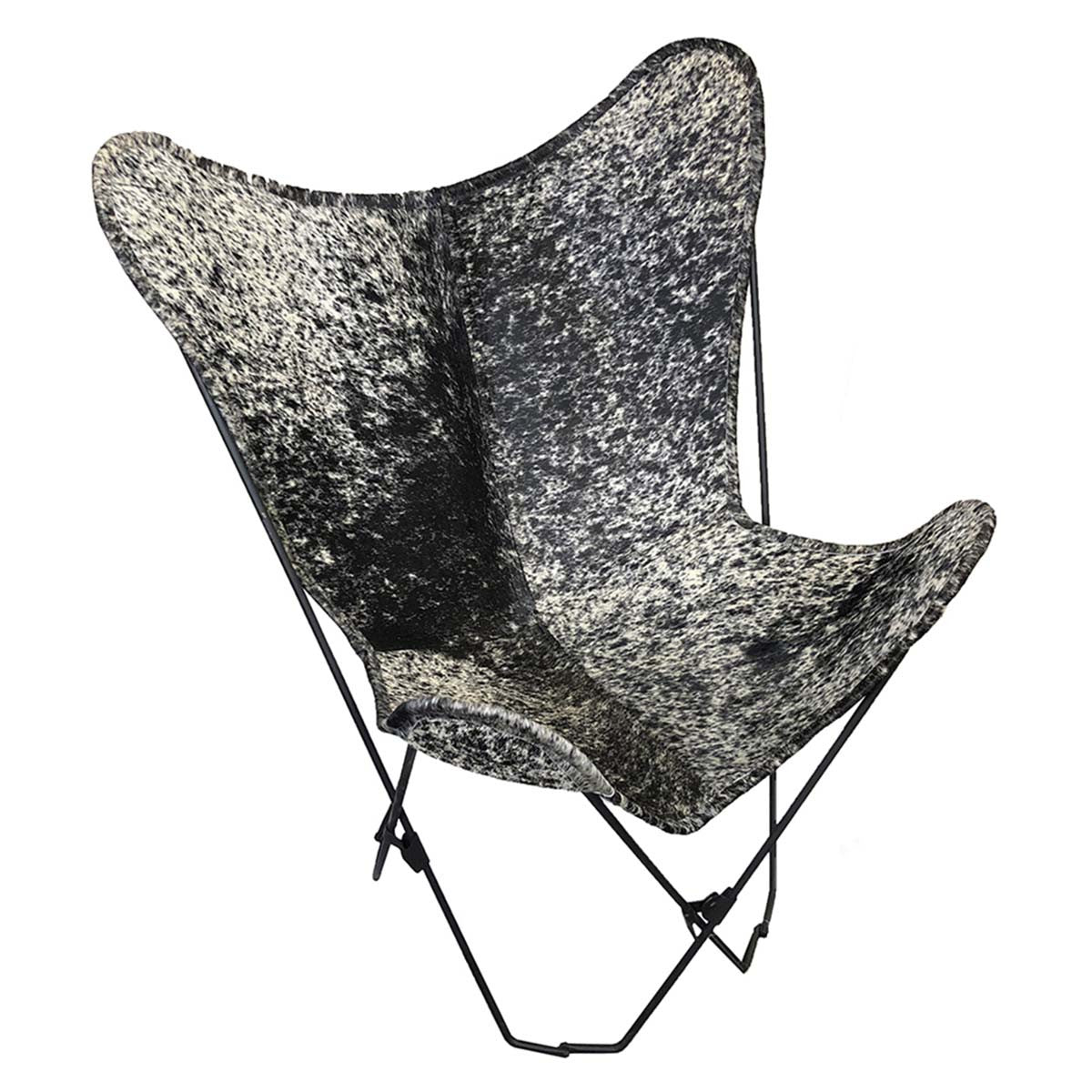Salt & Pepper Cowhide Sling Chair
