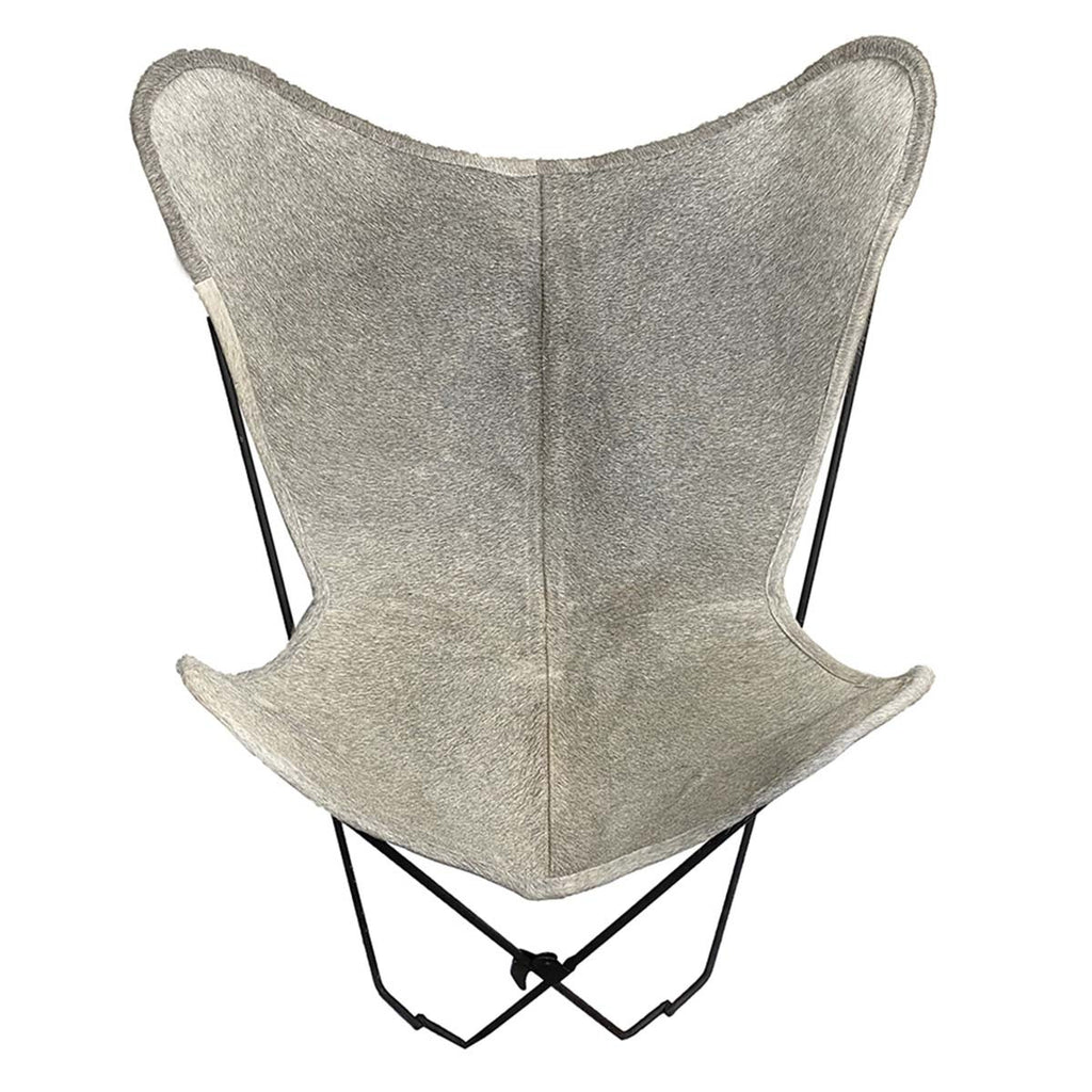 Gray Cowhide Sling Chair