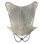 Gray Cowhide Sling Chair