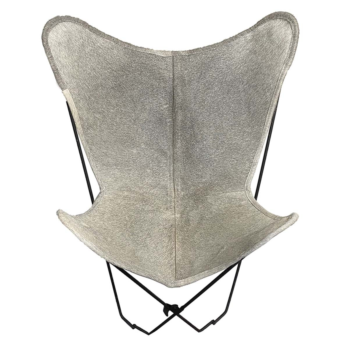 Gray Cowhide Sling Chair
