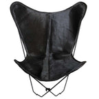 Black Cowhide Sling Chair