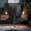 Black Cowhide Sling Chair