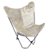 Gold & White Cowhide Sling Chair