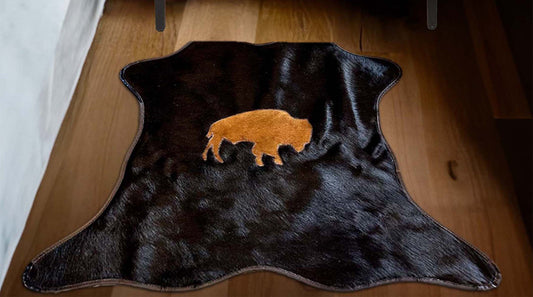 Buffalo Mini Black Cowhide Rug