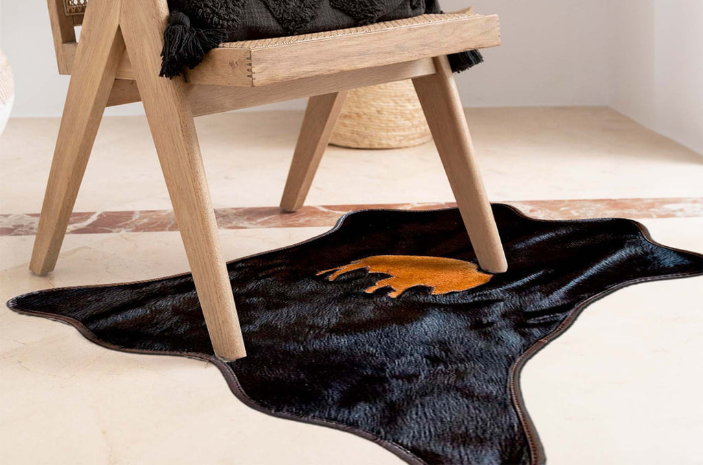 Buffalo Mini Black Cowhide Rug