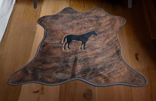 Equine Mini Black & Brown Cowhide Rug