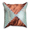 Brindle Cowhide & Teal Faux Croc Pillow