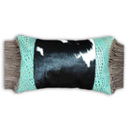 Gator Embossed Turquoise Cowhide Rectangle Pillow